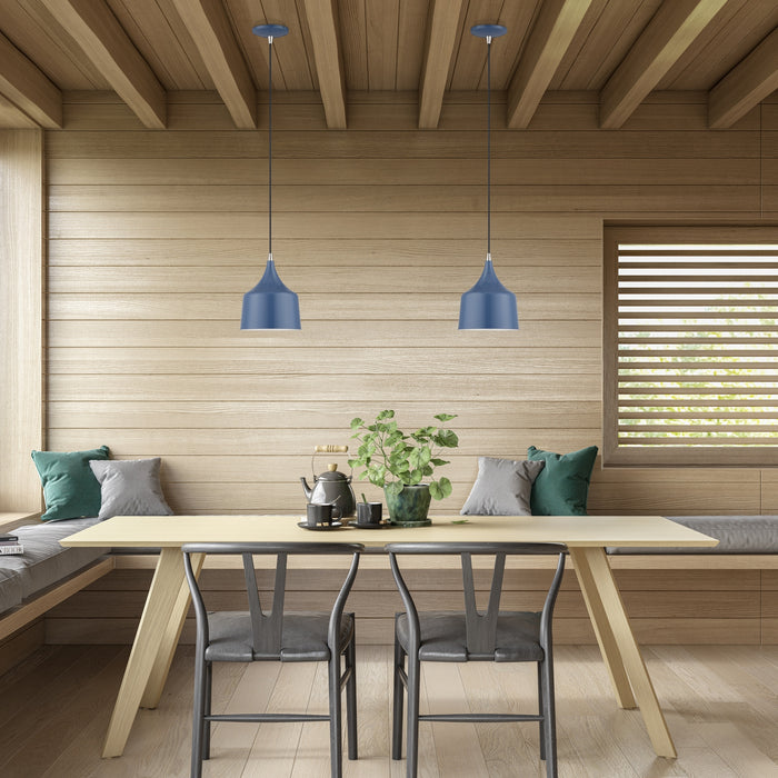 Livex Lighting - 51472-84 - LED Pendant - Bolita - Ocean Blue w/Brushed Nickel