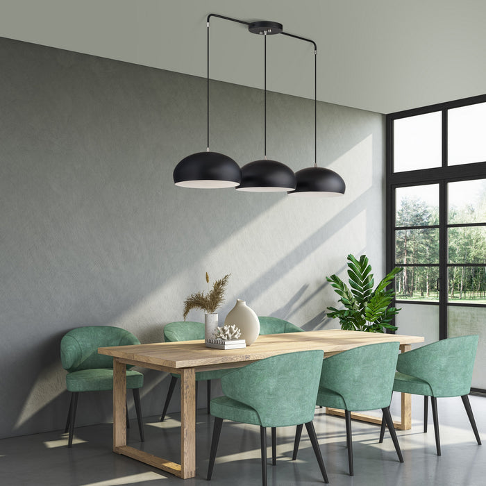 Livex Lighting - 51512-04 - Three Light Linear Chandelier - Domma - Black w/Brushed Nickel