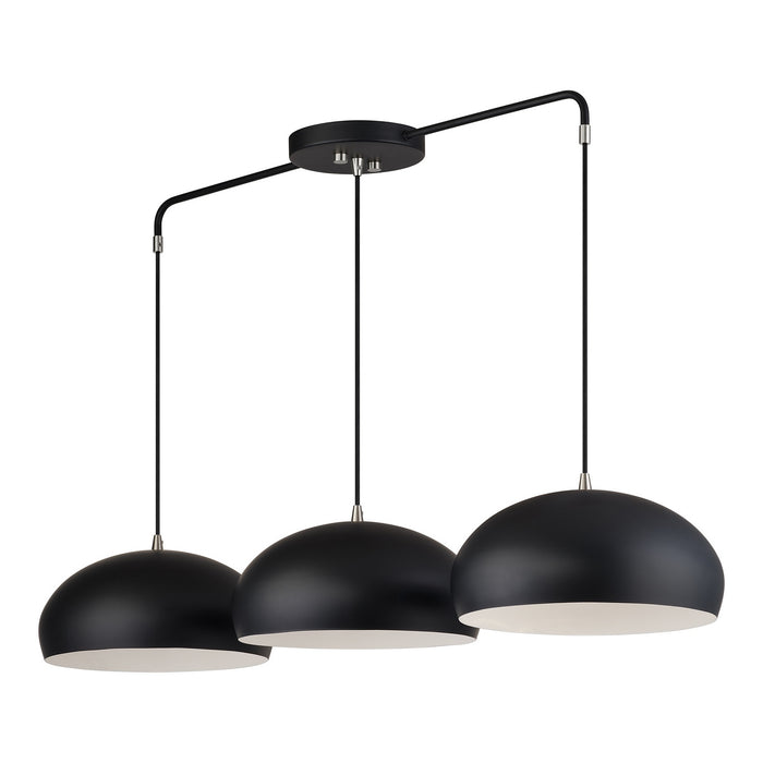 Livex Lighting - 51512-04 - Three Light Linear Chandelier - Domma - Black w/Brushed Nickel