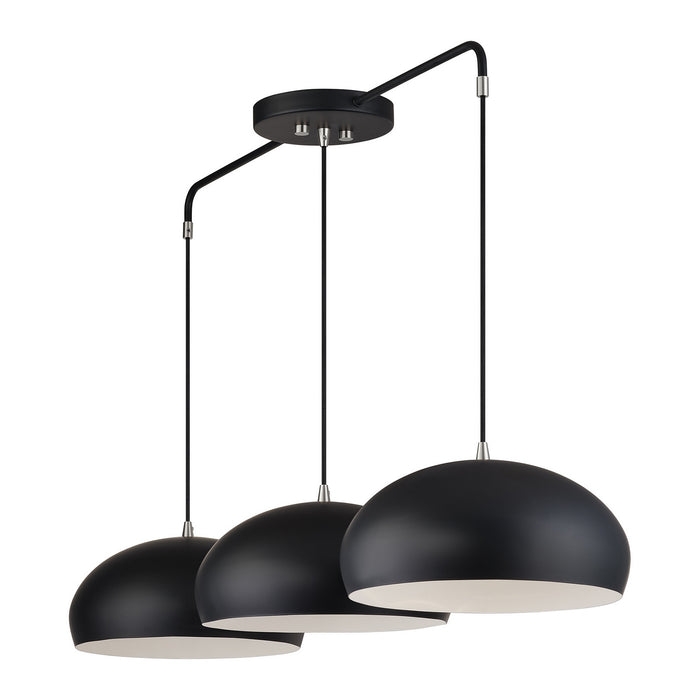 Livex Lighting - 51512-04 - Three Light Linear Chandelier - Domma - Black w/Brushed Nickel