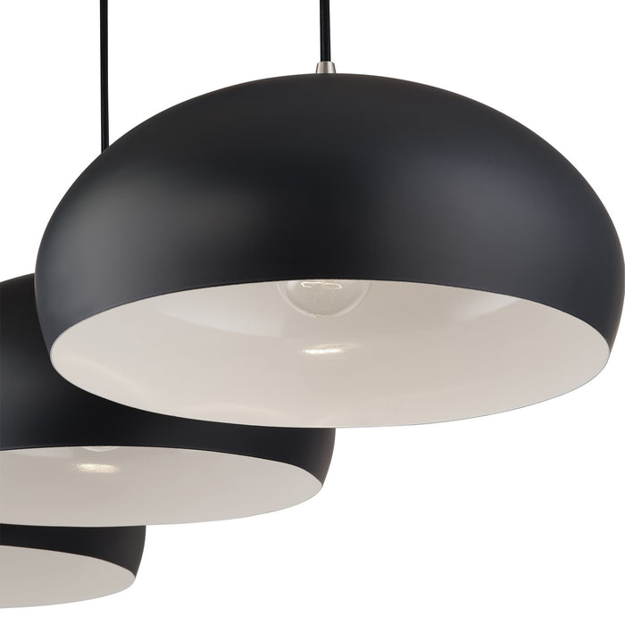 Livex Lighting - 51512-04 - Three Light Linear Chandelier - Domma - Black w/Brushed Nickel