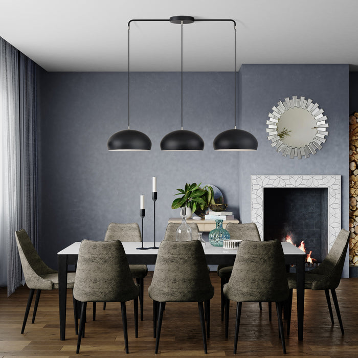 Livex Lighting - 51512-04 - Three Light Linear Chandelier - Domma - Black w/Brushed Nickel