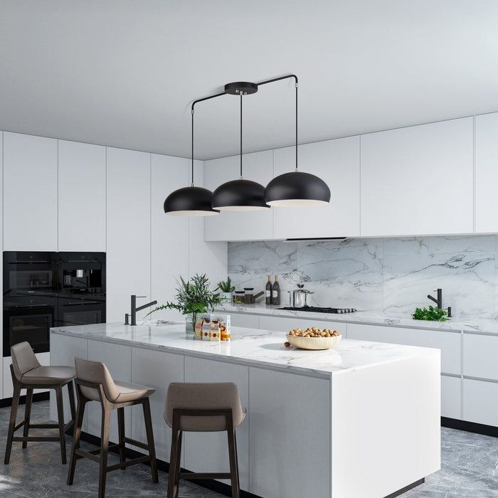 Livex Lighting - 51512-04 - Three Light Linear Chandelier - Domma - Black w/Brushed Nickel