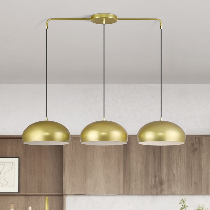 Livex Lighting - 51512-33 - Three Light Linear Chandelier - Domma - Soft Gold w/Polished Brass