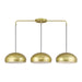 Livex Lighting - 51512-33 - Three Light Linear Chandelier - Domma - Soft Gold w/Polished Brass