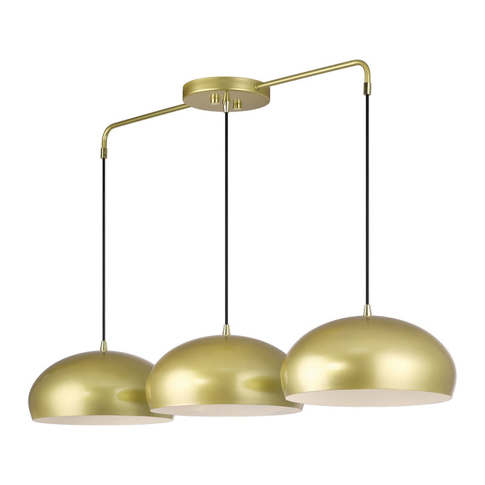 Livex Lighting - 51512-33 - Three Light Linear Chandelier - Domma - Soft Gold w/Polished Brass