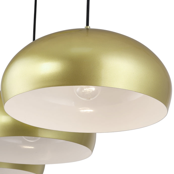 Livex Lighting - 51512-33 - Three Light Linear Chandelier - Domma - Soft Gold w/Polished Brass