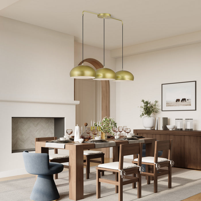 Livex Lighting - 51512-33 - Three Light Linear Chandelier - Domma - Soft Gold w/Polished Brass