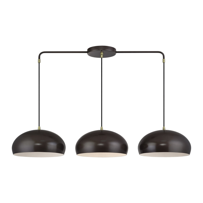 Livex Lighting - 51512-92 - Three Light Linear Chandelier - Domma - English Bronze w/Antique Brass