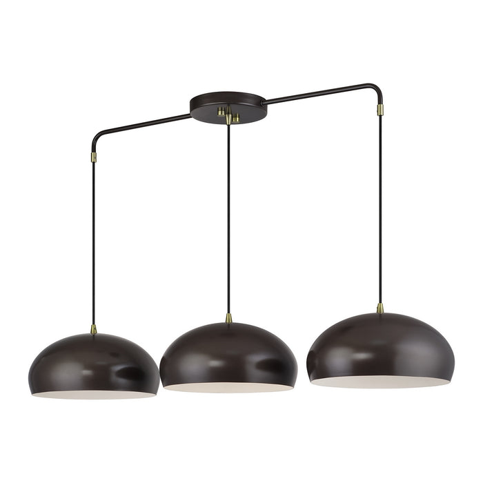 Livex Lighting - 51512-92 - Three Light Linear Chandelier - Domma - English Bronze w/Antique Brass