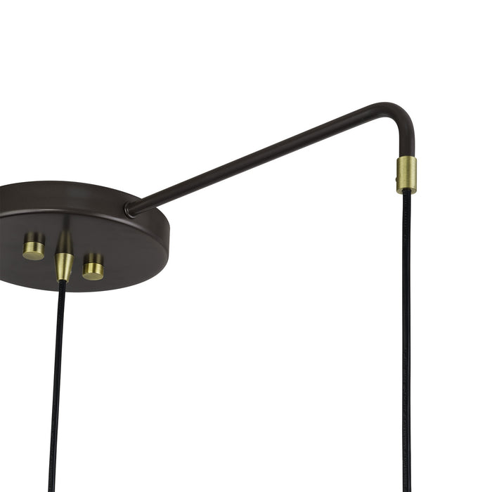 Livex Lighting - 51512-92 - Three Light Linear Chandelier - Domma - English Bronze w/Antique Brass