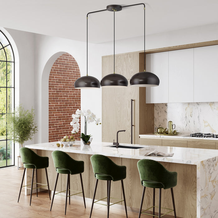 Livex Lighting - 51512-92 - Three Light Linear Chandelier - Domma - English Bronze w/Antique Brass