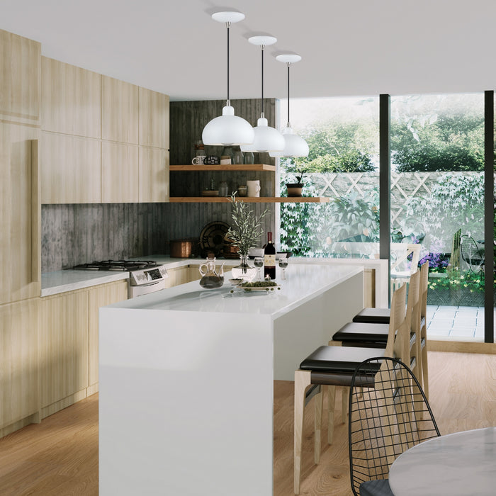 Livex Lighting - 51513-03 - One Light Mini Pendant - Domma - White w/Brushed Nickel