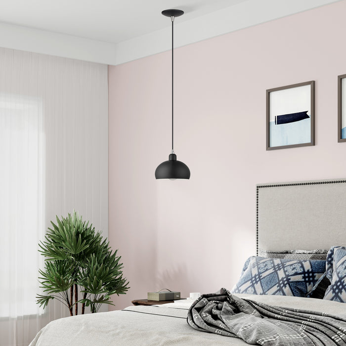 Livex Lighting - 51513-04 - One Light Mini Pendant - Domma - Black w/Brushed Nickel