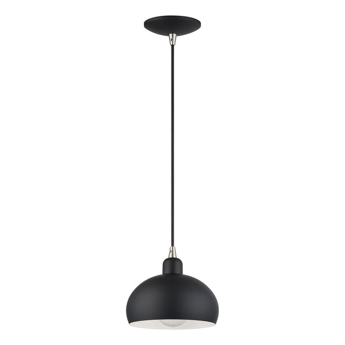 Livex Lighting - 51513-04 - One Light Mini Pendant - Domma - Black w/Brushed Nickel
