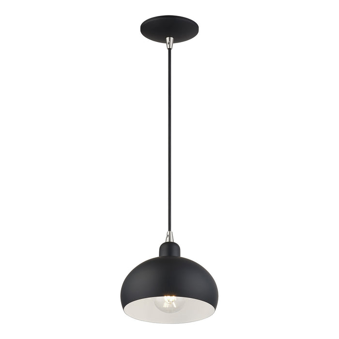 Livex Lighting - 51513-04 - One Light Mini Pendant - Domma - Black w/Brushed Nickel
