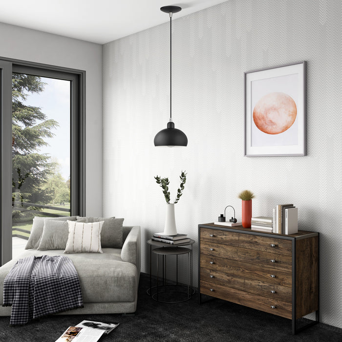 Livex Lighting - 51513-04 - One Light Mini Pendant - Domma - Black w/Brushed Nickel