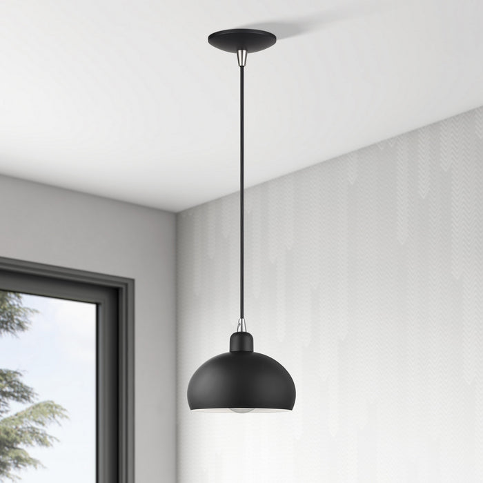Livex Lighting - 51513-04 - One Light Mini Pendant - Domma - Black w/Brushed Nickel