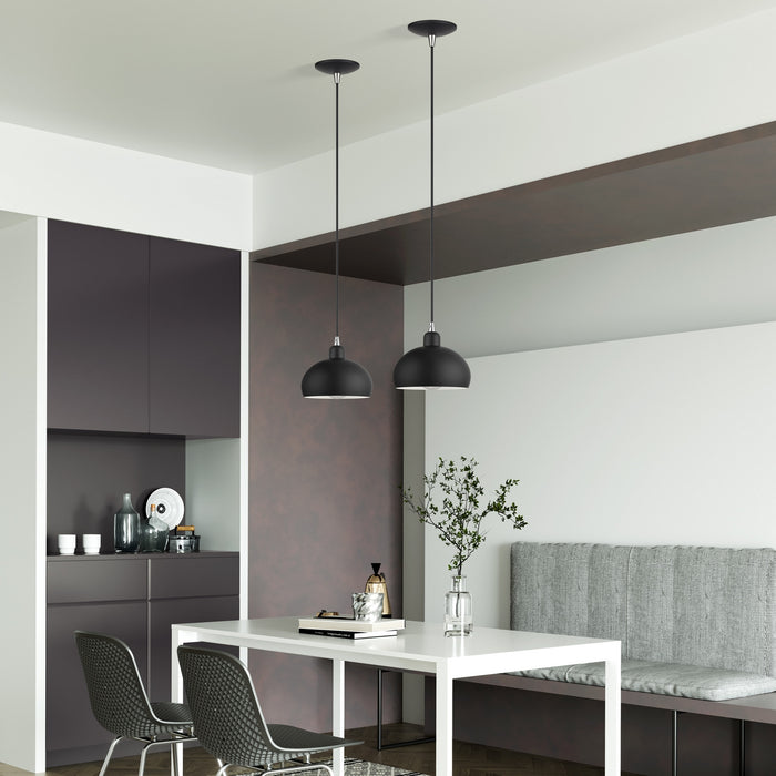 Livex Lighting - 51513-04 - One Light Mini Pendant - Domma - Black w/Brushed Nickel