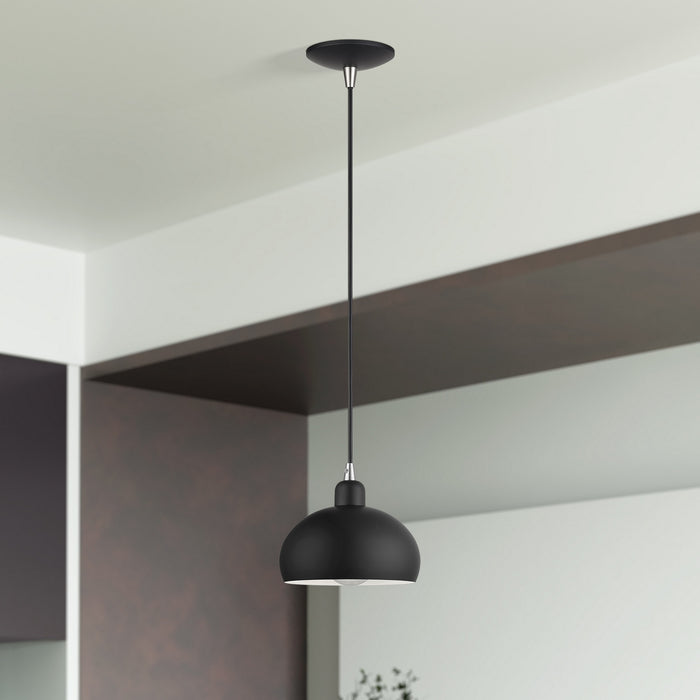 Livex Lighting - 51513-04 - One Light Mini Pendant - Domma - Black w/Brushed Nickel