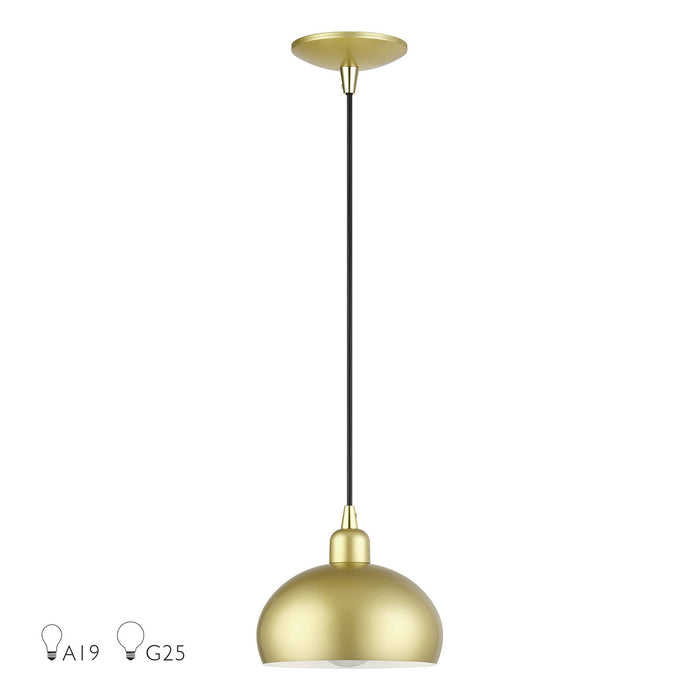 Livex Lighting - 51513-33 - One Light Mini Pendant - Domma - Soft Gold w/Polished Brass
