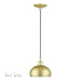 Livex Lighting - 51513-33 - One Light Mini Pendant - Domma - Soft Gold w/Polished Brass