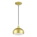 Livex Lighting - 51513-33 - One Light Mini Pendant - Domma - Soft Gold w/Polished Brass