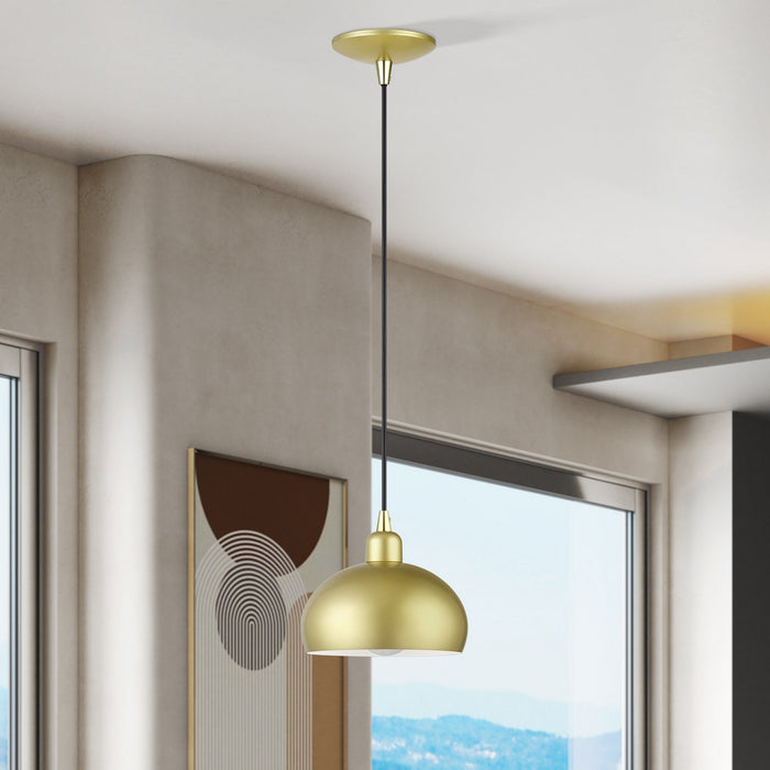 Livex Lighting - 51513-33 - One Light Mini Pendant - Domma - Soft Gold w/Polished Brass
