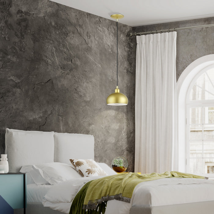 Livex Lighting - 51513-33 - One Light Mini Pendant - Domma - Soft Gold w/Polished Brass