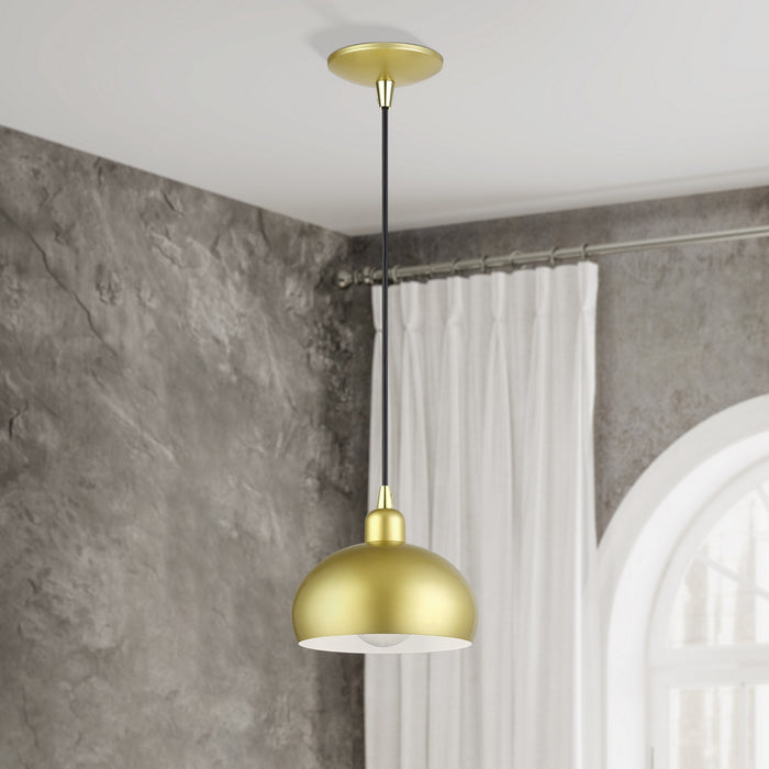 Livex Lighting - 51513-33 - One Light Mini Pendant - Domma - Soft Gold w/Polished Brass