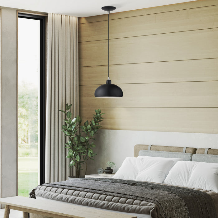 Livex Lighting - 51514-04 - One Light Pendant - Domma - Black w/Brushed Nickel