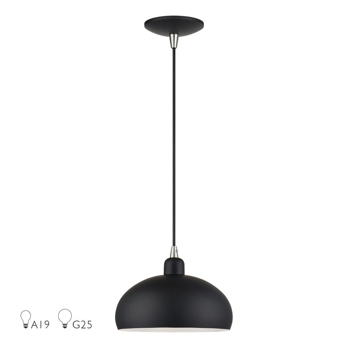 Livex Lighting - 51514-04 - One Light Pendant - Domma - Black w/Brushed Nickel