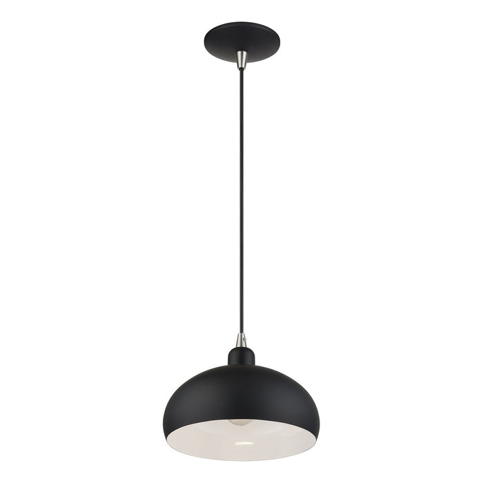 Livex Lighting - 51514-04 - One Light Pendant - Domma - Black w/Brushed Nickel
