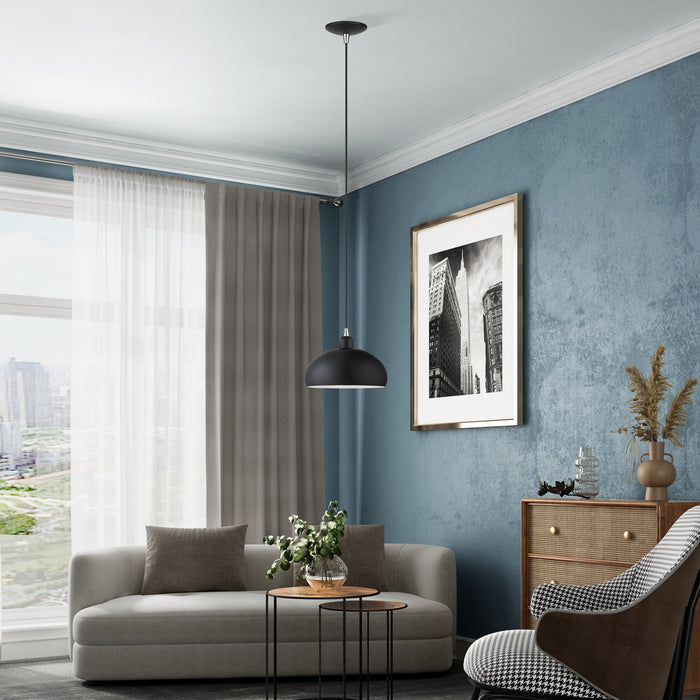 Livex Lighting - 51514-04 - One Light Pendant - Domma - Black w/Brushed Nickel