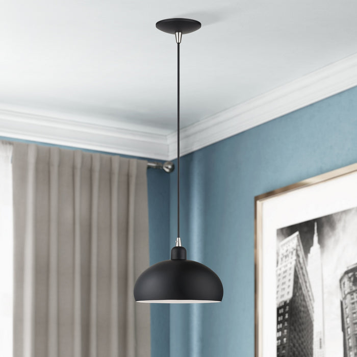 Livex Lighting - 51514-04 - One Light Pendant - Domma - Black w/Brushed Nickel