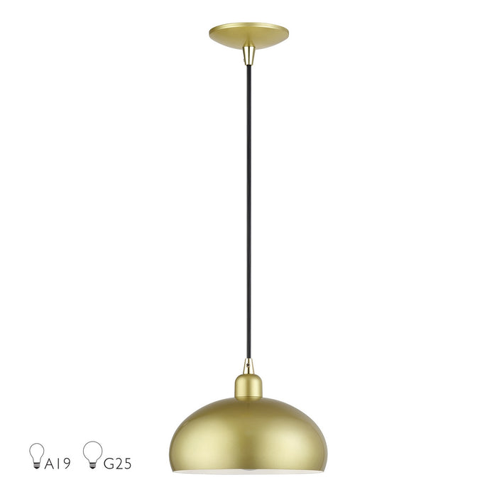 Livex Lighting - 51514-33 - One Light Pendant - Domma - Soft Gold w/Polished Brass