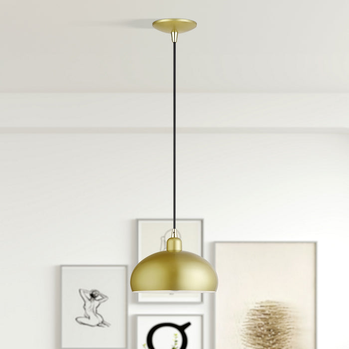 Livex Lighting - 51514-33 - One Light Pendant - Domma - Soft Gold w/Polished Brass