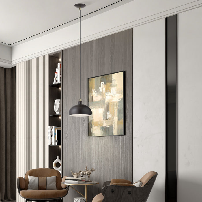 Livex Lighting - 51514-92 - One Light Pendant - Domma - English Bronze w/Antique Brass