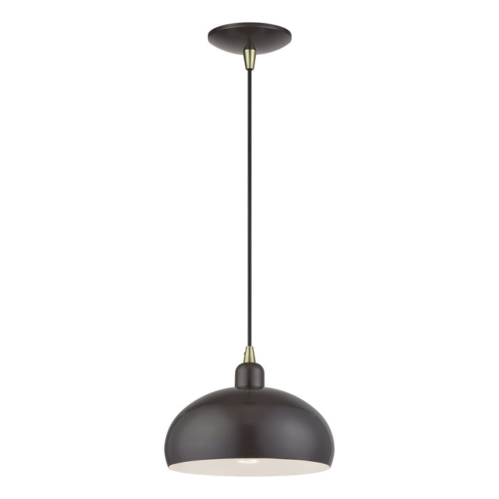 Livex Lighting - 51514-92 - One Light Pendant - Domma - English Bronze w/Antique Brass