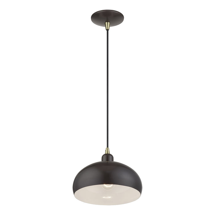 Livex Lighting - 51514-92 - One Light Pendant - Domma - English Bronze w/Antique Brass