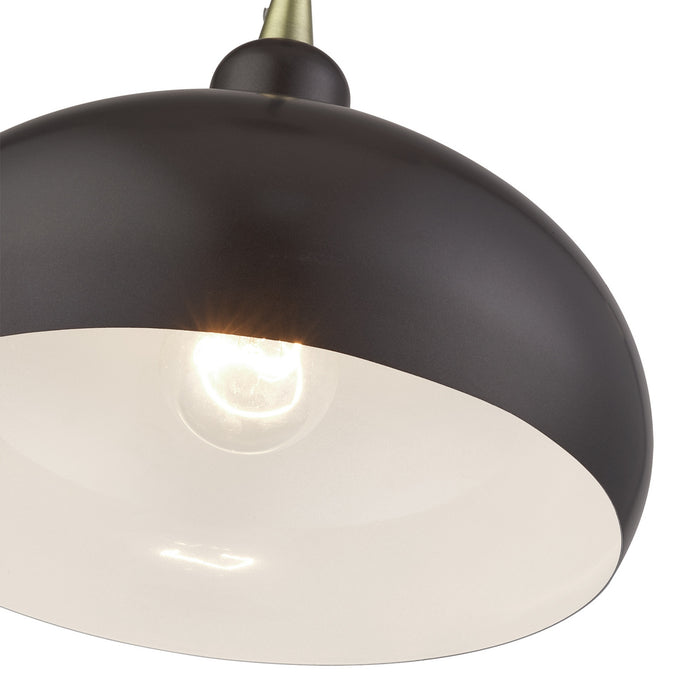 Livex Lighting - 51514-92 - One Light Pendant - Domma - English Bronze w/Antique Brass