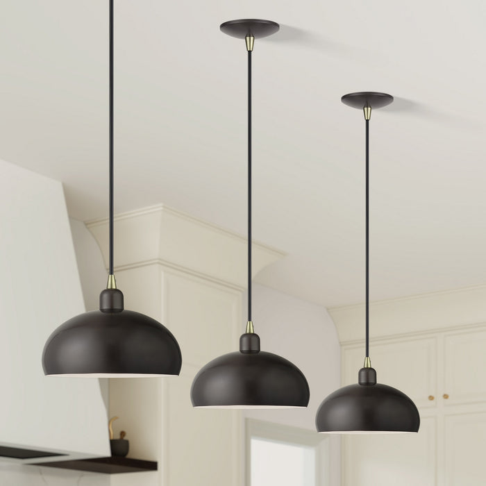 Livex Lighting - 51514-92 - One Light Pendant - Domma - English Bronze w/Antique Brass