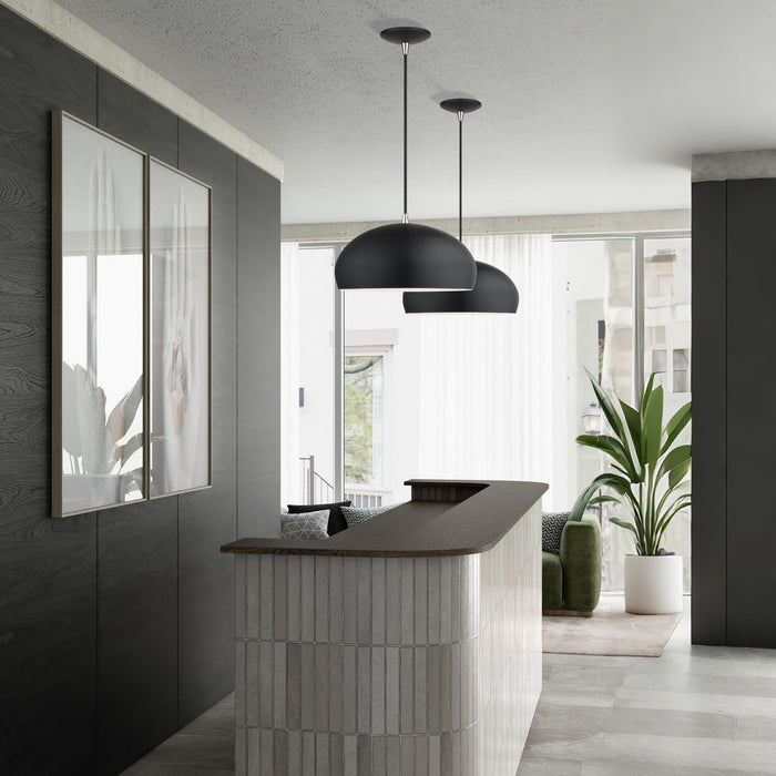 Livex Lighting - 51515-04 - One Light Pendant - Domma - Black w/Brushed Nickel