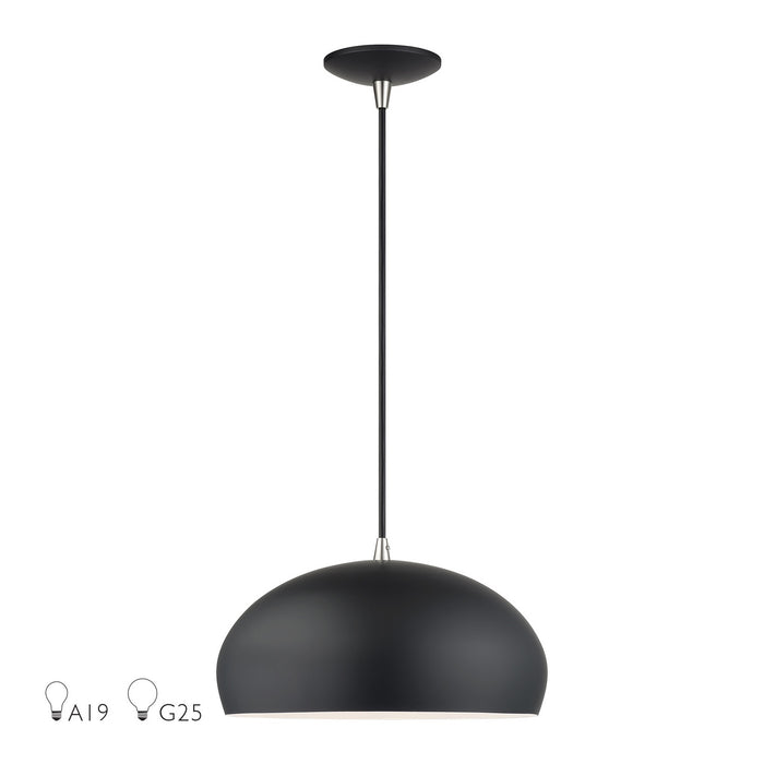 Livex Lighting - 51515-04 - One Light Pendant - Domma - Black w/Brushed Nickel