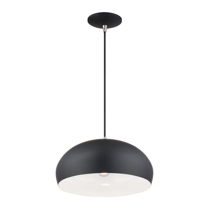 Livex Lighting - 51515-04 - One Light Pendant - Domma - Black w/Brushed Nickel