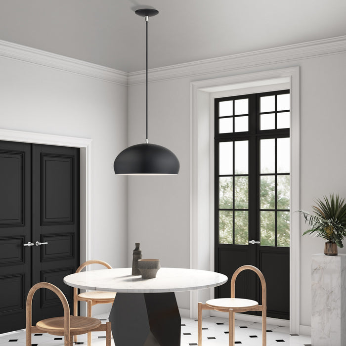 Livex Lighting - 51515-04 - One Light Pendant - Domma - Black w/Brushed Nickel