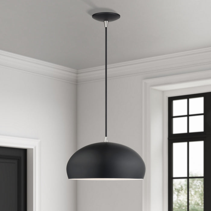 Livex Lighting - 51515-04 - One Light Pendant - Domma - Black w/Brushed Nickel