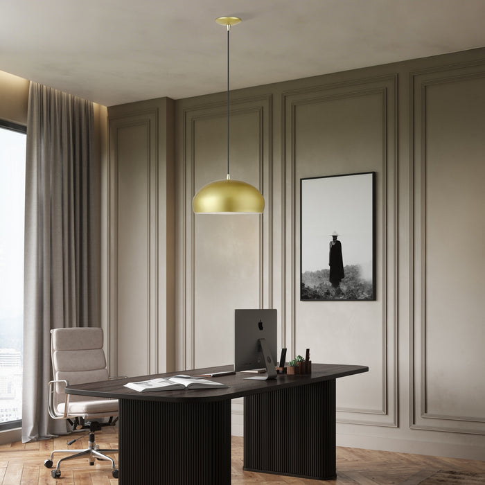 Livex Lighting - 51515-33 - One Light Pendant - Domma - Soft Gold w/Polished Brass