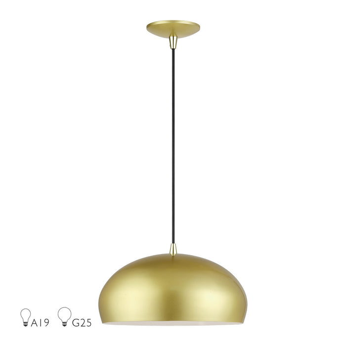 Livex Lighting - 51515-33 - One Light Pendant - Domma - Soft Gold w/Polished Brass