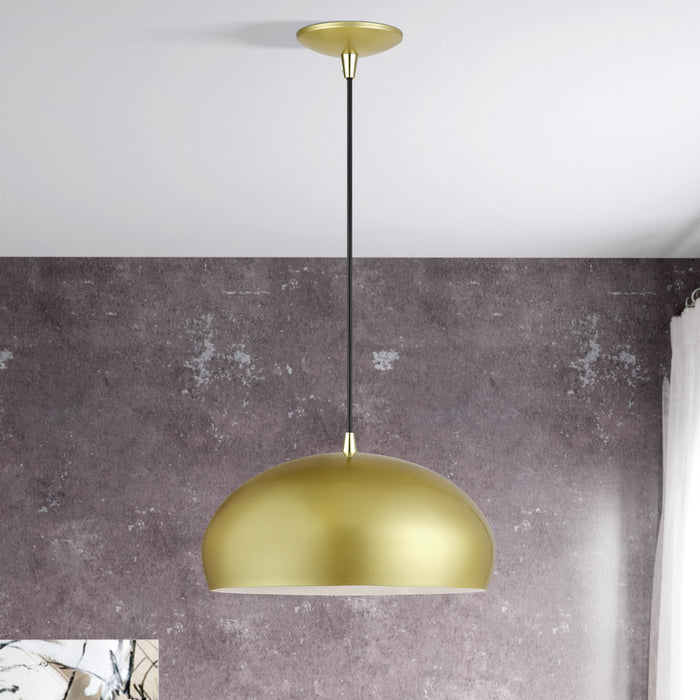 Livex Lighting - 51515-33 - One Light Pendant - Domma - Soft Gold w/Polished Brass